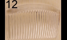 12 Colorless plastics comb (around 8.5cm x 5cm)