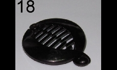 18 Black round-shape plastics ponytail clip (around 5cm x 6.5cm)